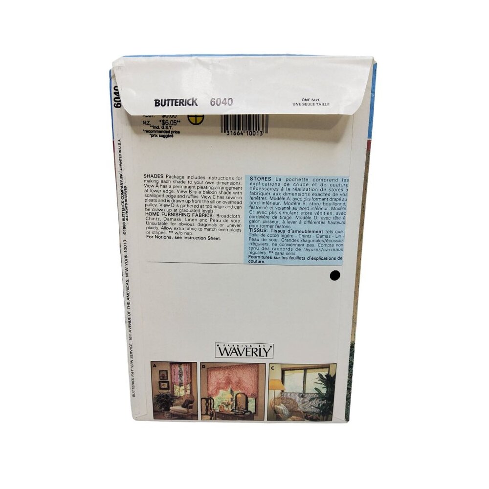 vintage better homes and gardens butterick #6040 uncut curtain pattern - Picture 2 of 2